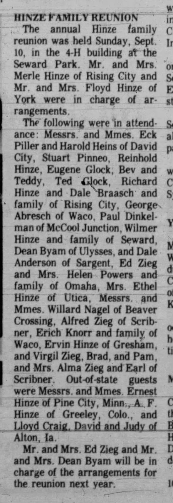Clipping from The Banner-Press